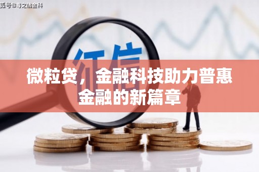 新店微粒贷，金融科技助力普惠金融的新篇章