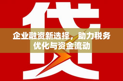 新店企业融资新选择，助力税务优化与资金流动