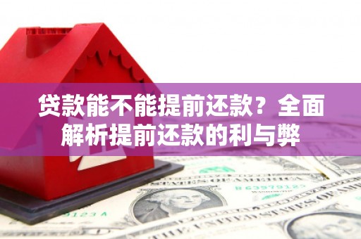 新店贷款能不能提前还款？全面解析提前还款的利与弊