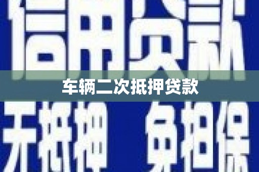 新店车辆二次抵押贷款