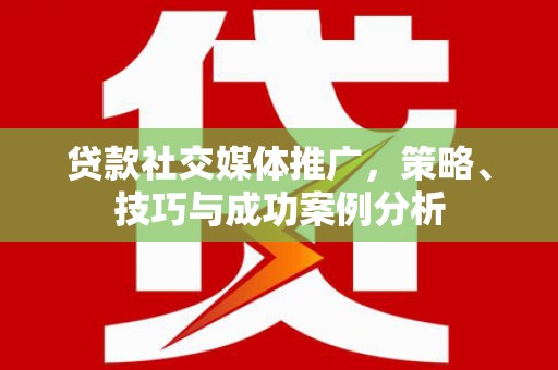 新店贷款社交媒体推广，策略、技巧与成功案例分析