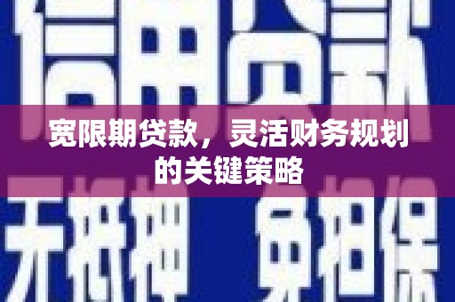 新店宽限期贷款，灵活财务规划的关键策略