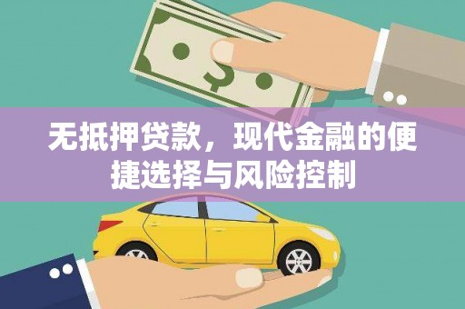 新店无抵押贷款，现代金融的便捷选择与风险控制