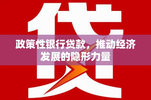 新店政策性银行贷款，推动经济发展的隐形力量