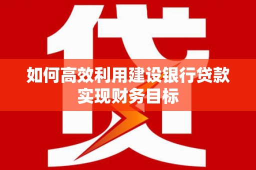 新店如何高效利用建设银行贷款实现财务目标
