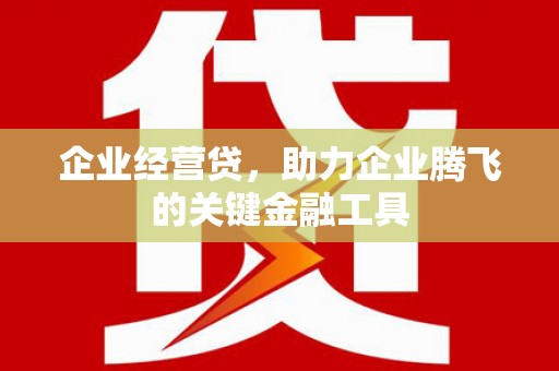 新店企业经营贷，助力企业腾飞的关键金融工具