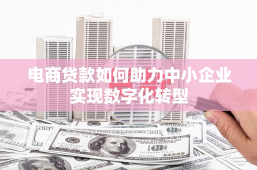 新店电商贷款如何助力中小企业实现数字化转型