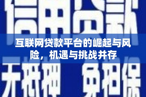 新店互联网贷款平台的崛起与风险，机遇与挑战并存