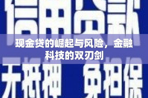 新店现金贷的崛起与风险，金融科技的双刃剑