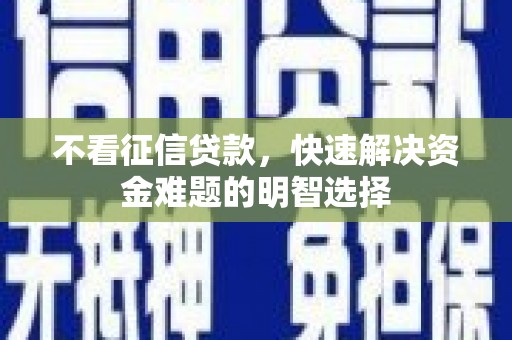 新店不看征信贷款，快速解决资金难题的明智选择