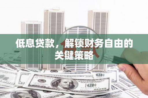 新店低息贷款，解锁财务自由的关键策略