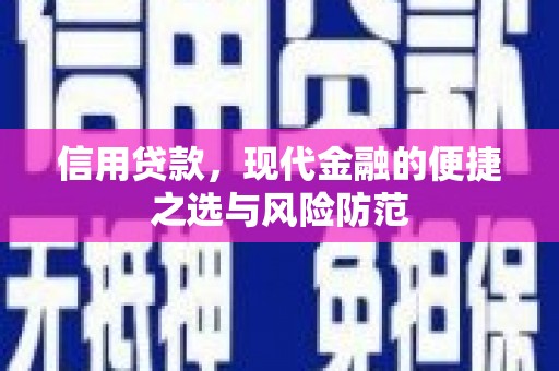 新店信用贷款，现代金融的便捷之选与风险防范