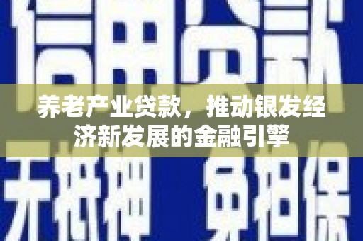 新店养老产业贷款，推动银发经济新发展的金融引擎