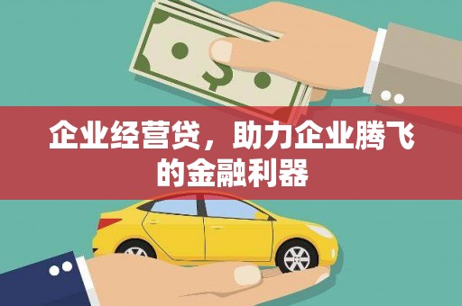 新店企业经营贷，助力企业腾飞的金融利器