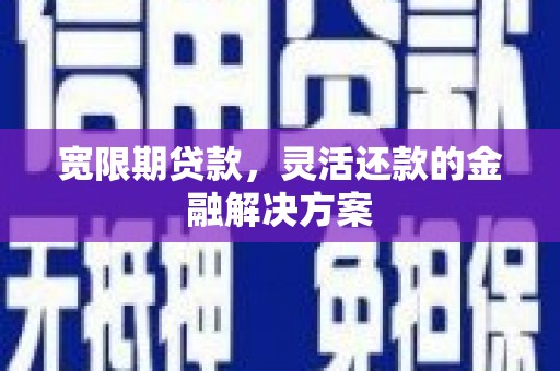 新店宽限期贷款，灵活还款的金融解决方案