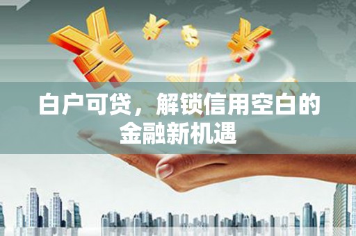 新店白户可贷，解锁信用空白的金融新机遇