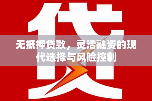 新店无抵押贷款，灵活融资的现代选择与风险控制