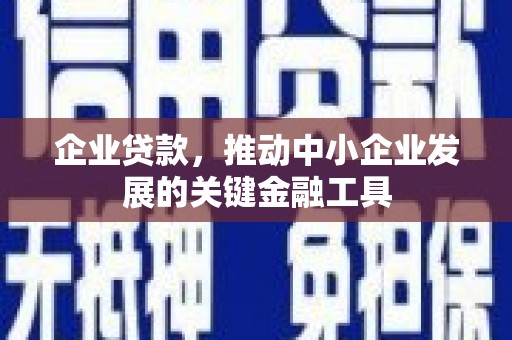 新店企业贷款，推动中小企业发展的关键金融工具