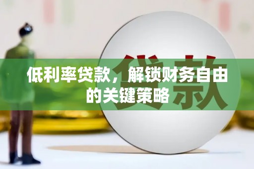 新店低利率贷款，解锁财务自由的关键策略