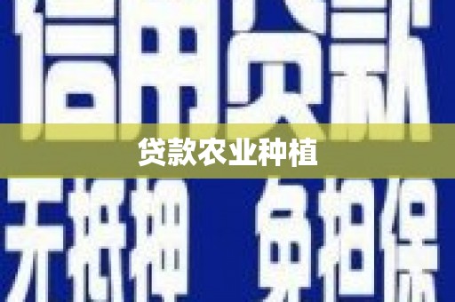 新店贷款农业种植