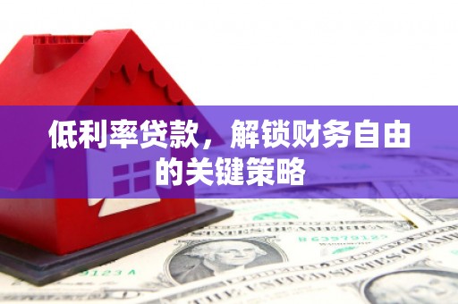 新店低利率贷款，解锁财务自由的关键策略