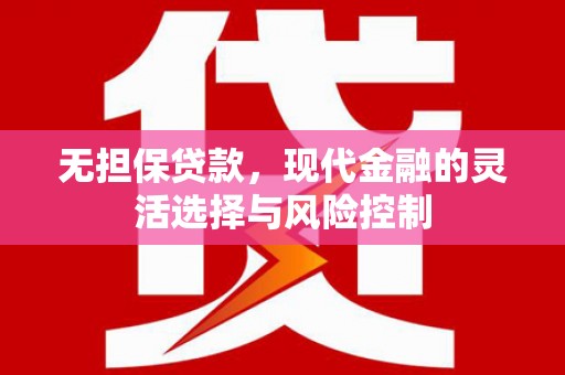 新店无担保贷款，现代金融的灵活选择与风险控制