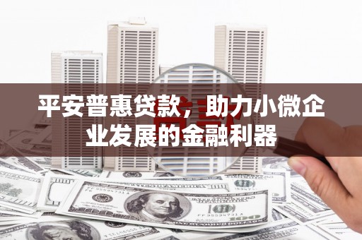 新店平安普惠贷款，助力小微企业发展的金融利器