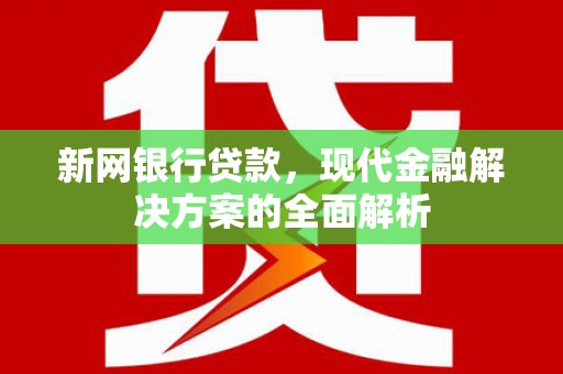 新店新网银行贷款，现代金融解决方案的全面解析