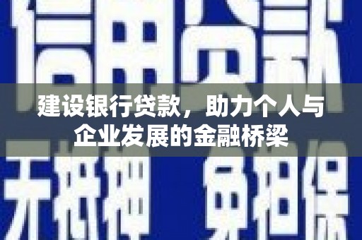 新店建设银行贷款，助力个人与企业发展的金融桥梁