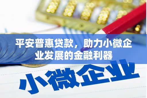 新店平安普惠贷款，助力小微企业发展的金融利器