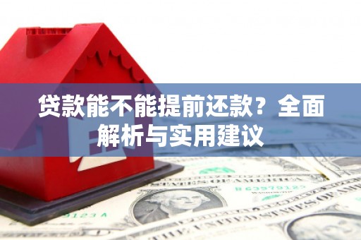 新店贷款能不能提前还款？全面解析与实用建议