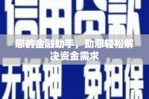 新店您的金融助手，助您轻松解决资金需求