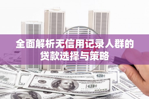 新店全面解析无信用记录人群的贷款选择与策略