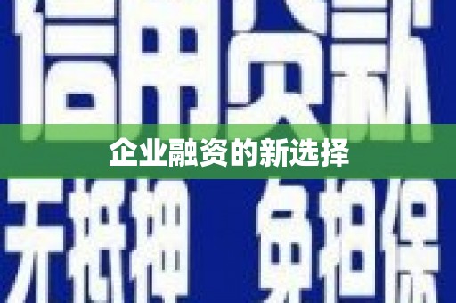 新店企业融资的新选择